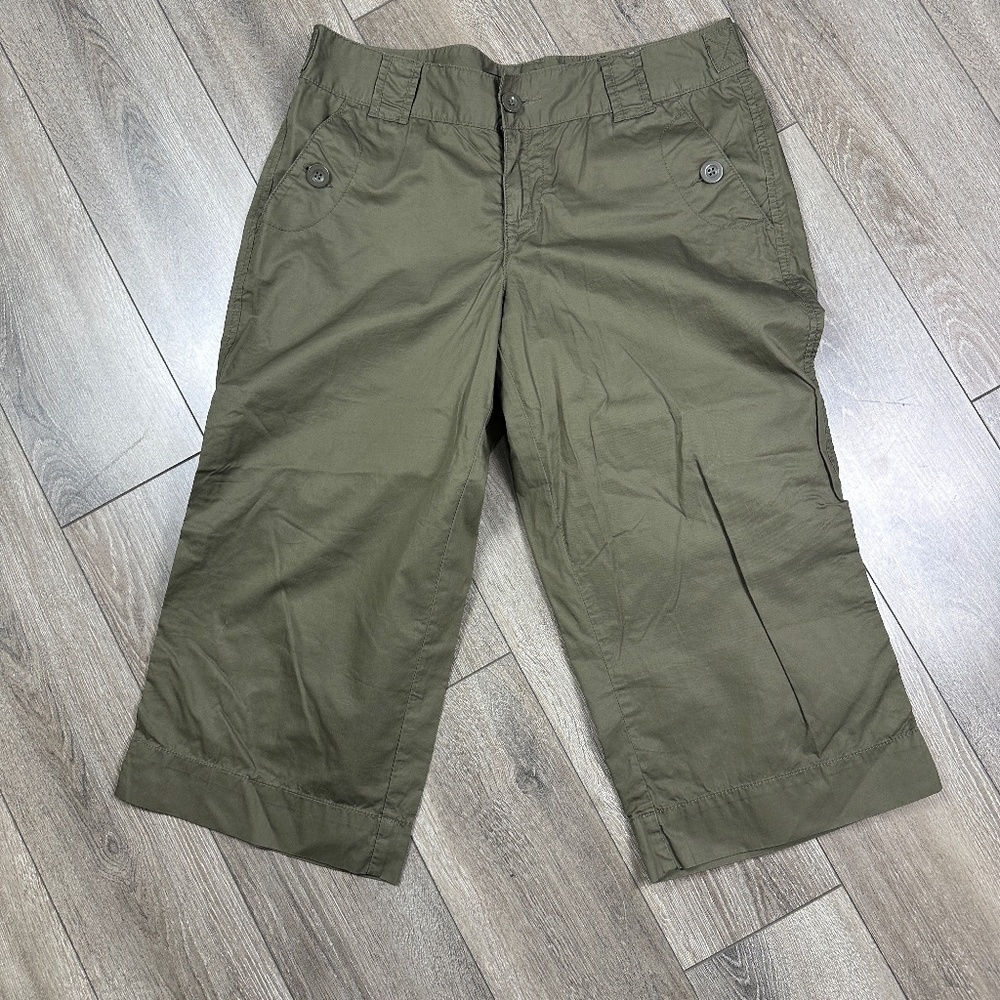 Calvin Klein Jeans wide leg army green copped pants